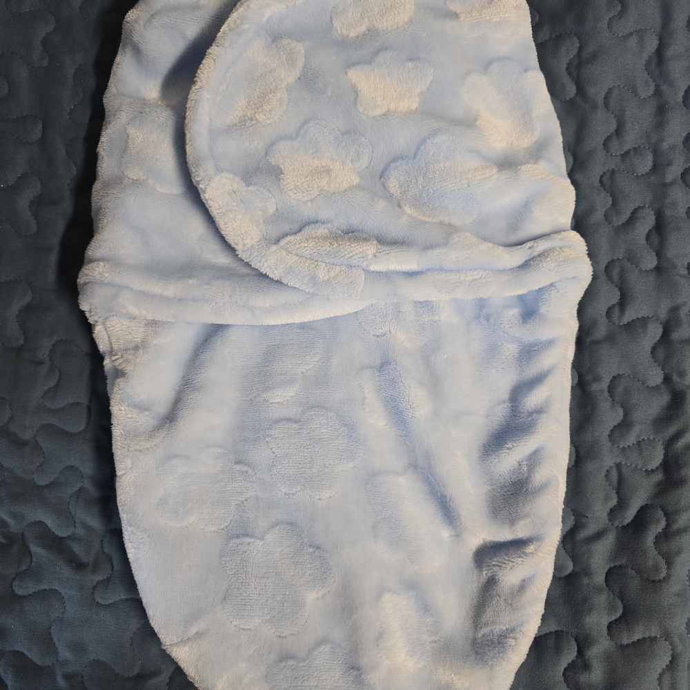 Blue Cloud Pattern Baby Swaddle